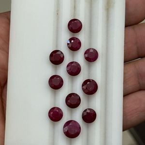 Rubis naturel de Zambie, taille ronde, 6-8 mm, 1-2 carats, AA, corindon rouge chauffé, pierres précieuses en vrac, fourniture en gros pour bijouterie fine - Product Image 3