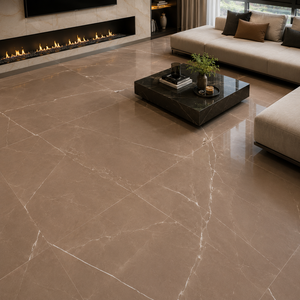 Baldosas de Porcelana Pulida y Brillante de 600x600mm, Imitación de Piedra, Textura Pulida, para Uso en Interiores, Sala de Estar - Product Image 2