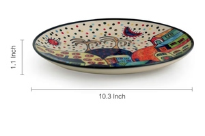 Handmade Ceramic Bohemian <b>Wall</b> <b>Plate</b> Round 400mm Decorative Art Dish for Home Interior Design - Product Image 5