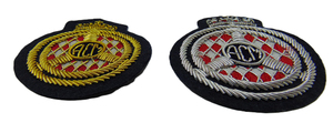 Handmade Golden Bullion Wire Blazer Badges Customized Size Shape 3D Hand Embroidered Patches Canvas Fabric Durable Fashion - Product Image 5