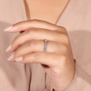 Anillo de Eternidad con Diamantes Cultivados en Laboratorio, Corte Redondo, Banda de Eternidad, Diamantes Certificados, Anillo de Aniversario, Joyería Elegante para Mujer - Product Image 4