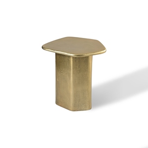 Elegant design brass stool compact side table artisan crafted decor contemporary interior furniture trendy gold accent stool - Product Image 1
