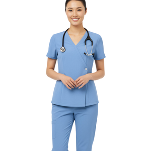 Uniforme Médico Unisex con Cierre Lateral para Enfermeras y Doctores, Logotipo Personalizado, Spandex/Algodón, Hecho en Vietnam - Product Image 1