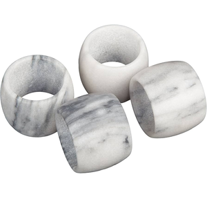Anillos de Servilleta de Mármol Más Populares, Juego de 4 Piezas, Textura Gris Piedra Blanca, Proveedor Mayorista de Anillos de Servilleta - Product Image 1