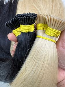 Extensiones de cabello con punta de queratina pre-adherida Super Double Drawn I Tip, hechas con cabello humano real, fabricadas en Vietnam. - Product Image 3