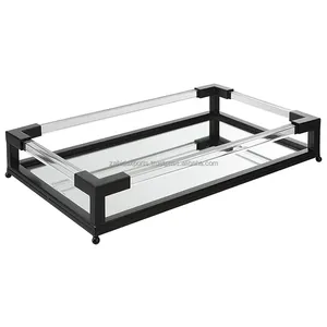 Elegante cuenco de Metal decorativo para mesa moderna y exhibición de regalo Bandeja de recepción de boda Bandejas decorativas exquisitas - Product Image 6