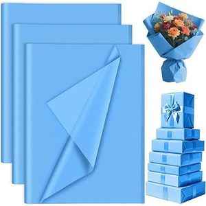 PLULON 60 feuilles de papier de soie bleu ciel 14 x 20 pouces en vrac pour emballage cadeau, artisanat et décoration de fête - Product Image 1