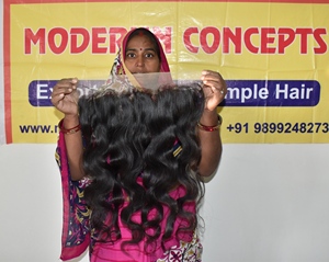 Cheveux indiens aucun perte de cheveux 4*4 fermeture à lacet transparente Bodywave non traité un Doner pas cher cheveux humains naturels noirs - Product Image 5