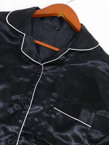 Combinaison de nuit d'été pour femmes, noire, unie, 100% polyester, motif fruits - Product Image 4