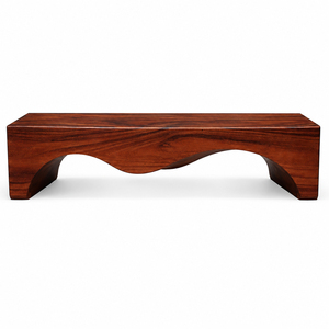 Functional Seating Premium Eco-Friendly Solid Suar <b>Wood</b> Chaise Lounge Contemporary M-Shape <b>Bench</b> Modern Living Room Furniture - Product Image 2
