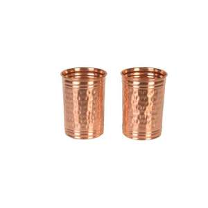Verre à boire en cuivre martelé à bord roulé, gobelet traditionnel pour boissons, tasse à eau compacte, artisanal, vente en gros Inde - Product Image 6