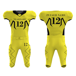 Uniforme de football américain personnalisé jaune et noir, vêtements d'équipe sublimés, respirants, ajustés, sans manches, pour hommes adultes, toutes saisons - Product Image 1
