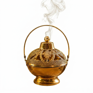 Handcrafted Brass Hanging Incense Burner Bakhoor Burner <b>Oud</b> Burner Charcoal Censer Aroma <b>Diffuser</b> Home Decor OEM ODM - Product Image 1