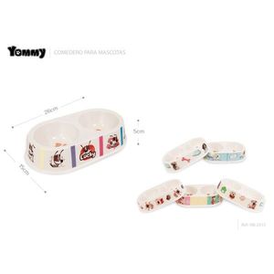Gamelle pour animaux Yommy 30x16.5cm à double compartiment avec motif chien pour chiens et chats - Product Image 3