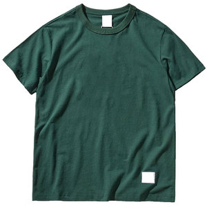 Camiseta de Manga Corta para Hombre, Negra, Ecológica, Transpirable, Cuello Redondo, Algodón Jersey, Color Sólido, Tejido de 250 Gramos, Logotipo Frontal, Teñido en Prenda - Product Image 4