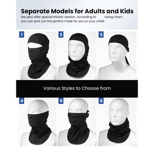 Balaclava d'extérieur, couvre-visage complet, coupe-vent, masque léger en polyester, circonférence de tête réglable, balaclava pour hommes - Product Image 6