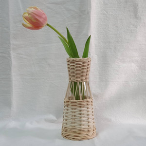 แจกันหวายที่สวยงามสำหรับถือดอกไม้และแจกันดอกไม้สีเขียวตกแต่งบ้าน - Product Image 4