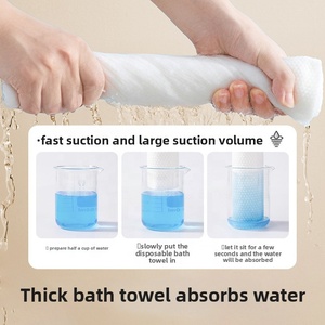 Serviette <span class=keywords><strong>de</strong></span> <span class=keywords><strong>bain</strong></span> jetable épaisse et grande en pur coton, emballée individuellement, compressée, pour voyage, surdimensionnée, usage spécial hôtelier - Product Image 2