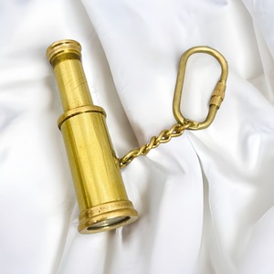 Vintage <b>Mini</b> Pull-Out Brass Telescope Keychain Shiny Polished Brass Metal Portable Spyglass Waterproof Lightweight Gift - Product Image 5