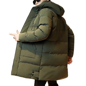 Manteau matelassé en coton personnalisé pour homme, col montant, capuche, coupe-vent, pour l'hiver - Product Image 1