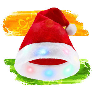 Chapeau de Père Noël pour les fêtes de famille, classique rouge et blanc, en peluche, avec bordure en fourrure douce - Product Image 4