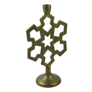 Support de bougie moderne avec finition laiton antique, design en laiton, décoration de table, porte-bougie T-light, design en métal laiton, pilier - Product Image 4