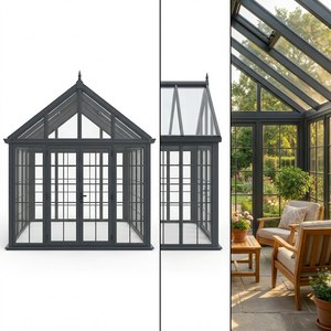 Invernadero Prefabricado <span class=keywords><strong>de</strong></span> Aluminio Personalizable para las 4 Estaciones, con Vidrio Bajo Emisivo, para Jardín o Villa, Estilo Victoriano, Vidrio Templado - Product Image 6