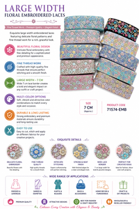Encaje Floral Bordado de Voile Ecológico de Primera Calidad, Gran Ancho, para Prendas de Alta Costura, Bolsos, Manualidades y Decoración - Product Image 6