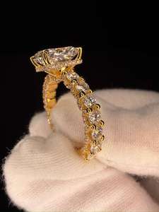 14K White Gold 3CT F VVS2 Radiant Cut Lab Grown Diamond Engagement Ring Customized Luxury Jewelry - Product Image 6