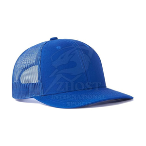 Gorra Trucker de Malla Azul de 6 Paneles, Ajustable, Talla Personalizable, Unisex, Visera Plana, Casual, para Exteriores, con Serigrafía Personalizable - Product Image 2