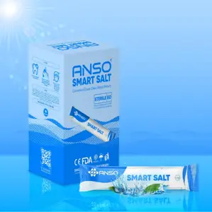 100 naturel, EOGAS Version ANSO, boîte de solution saline de rinçage des sinus 24 sachets de solution saline 4.5g de sel médical,