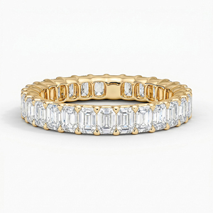 Anillo de Diamantes con Corte Esmeralda y Engaste Completo de Diamantes Compartidos LR - Product Image 1