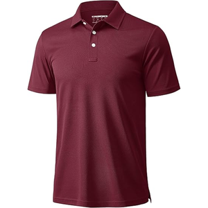Chemise de golf décontractée pour homme à manches courtes, 3 boutons, tricotée, imprimée, avec poche, séchage rapide, anti-plis, pour l'extérieur - Product Image 1