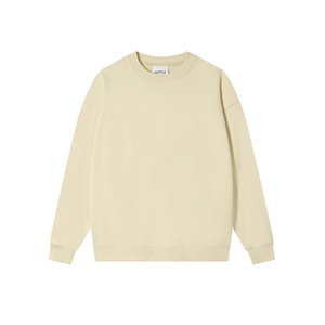 Oversized Light <b>Blue</b> Crew Neck Sweatshirt Unisex Regular Fit Knitted Cotton Pullover Casual Autumn Style - Product Image 2