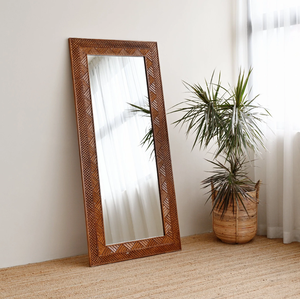 Ornate gold full length mirror, vintage baroque scrollwork floor dressing mirror, available at wholesale prices. - Product Image 5