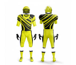 Uniforme de football personnalisé – Tenue d'équipe de football américain |   Ensemble de football avec maillot et pantalon |   Vêtements de sport en polyester respirant - Product Image 6