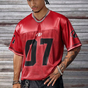 Camiseta deportiva de malla oversize estilo streetwear para hombre, estilo hip hop Y2K, transpirable, con número personalizado 07, moda urbana, jersey de fútbol americano. - Product Image 2