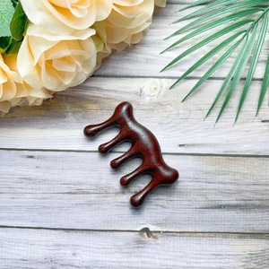 Masseur facial Gua Sha en bois rustique écologique avec artisanat en bois d'acacia massif pour la relaxation musculaire - Cadeau du Nouvel An - Product Image 2