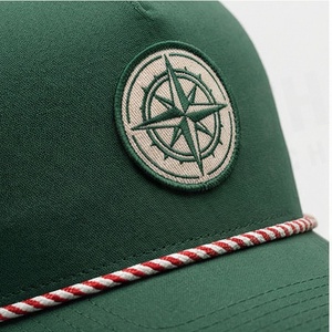 Green 6-Panel Baseball Cap with Embroidered Compass Logo Adjustable Snapback Mesh <b>Hat</b> for Adults Casual Wear Spring <b>Summer</b> - Product Image 4