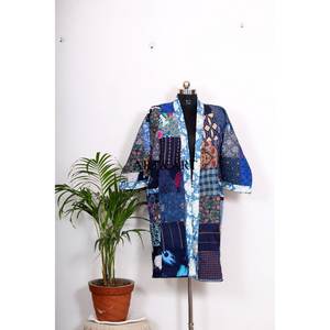 Kimono corto para mujer, el más vendido, hecho a mano, de seda Kantha, estilo vintage, para el invierno, para dormir. - Product Image 3