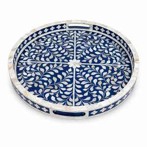 Plateau de rangement artisanal haut de gamme en nacre – Organisateur élégant avec incrustations de coquillages pour coiffeuse, table et décoration intérieure - Product Image 4