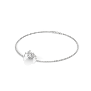 White Gold Oval Diamond <b>Bracelet</b> Halo Link <b>Bangle</b> Sparkling Jewelry Gift for Women - Product Image 2