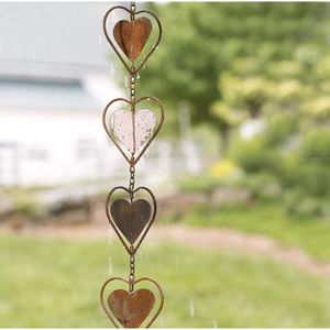 Cadena de lluvia metálica moderna, elegante y decorativa, para guiar el agua de lluvia en exteriores contemporáneos, para el diseño del hogar y el jardín. - Product Image 4