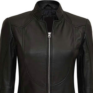 แจ็คเก็ตหนังวัวสไตล์ไบค์เกอร์สำหรับผู้หญิงรุ่นใหม่ กันน้ำ กันลม สำหรับฤดูหนาว ซับในปรับแต่งได้เต็มที่ ปิดด้วยซิปด้านหน้า - Product Image 3