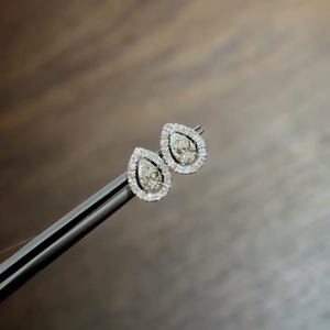 Fine Jewelry <b>Gold</b> <b>Men</b> Women Stud <b>Earrings</b> 925 Silver 0.50 Carat Lab Grown Diamond Pair Pear Cut Engagement Hip Hop Screw Gift - Product Image 4
