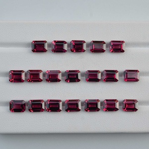 พลอยแกรนเนตอัมบาลไลต์ธรรมชาติขนาด 3x5 มม.-10x12 มม. ทรงแปดเหลี่ยมเจียระไนแบบพิเศษ พลอยแกรนเนตมาลาวีสีม่วงแดง สำหรับทำเครื่องประดับ ราคาพิเศษ - Product Image 1