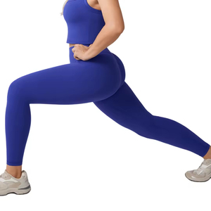 Custom Logo Women's High Waisted Gym Leggings Seamless Full Length Workout Tights for Fitness and Yoga - Product Image 3