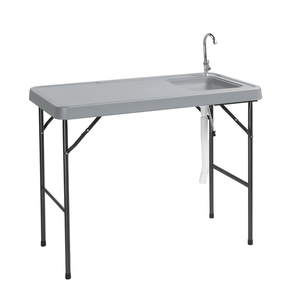 Portable <b>Folding</b> Outdoor <b>Table</b> for Fish Filleting Hunting and Cutting with Sink Faucet - Product Image 2