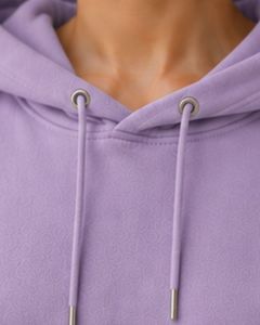 Sudadera con Capucha Extra Grande para Mujer, Lavanda, con Estampado Gráfico, de Algodón y Felpa, Manga Larga, Estilo Casual Urbano - Product Image 5