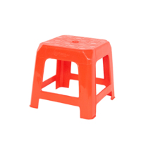 Chaise de salle à manger carrée basse, tabouret ottoman en plastique épais, confortable, moderne, durable, léger et empilable pour adultes et enfants
